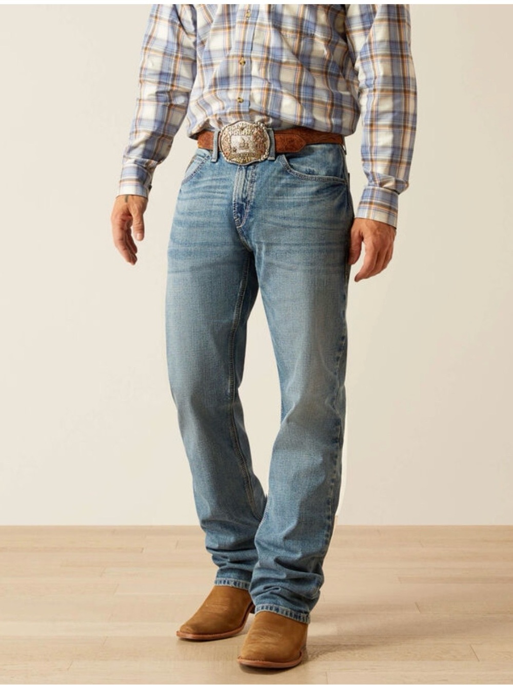 Blue Ariat M2 Traditional Western Relaxed Pacer Boot Cut Jeans in size 42W/ 36L